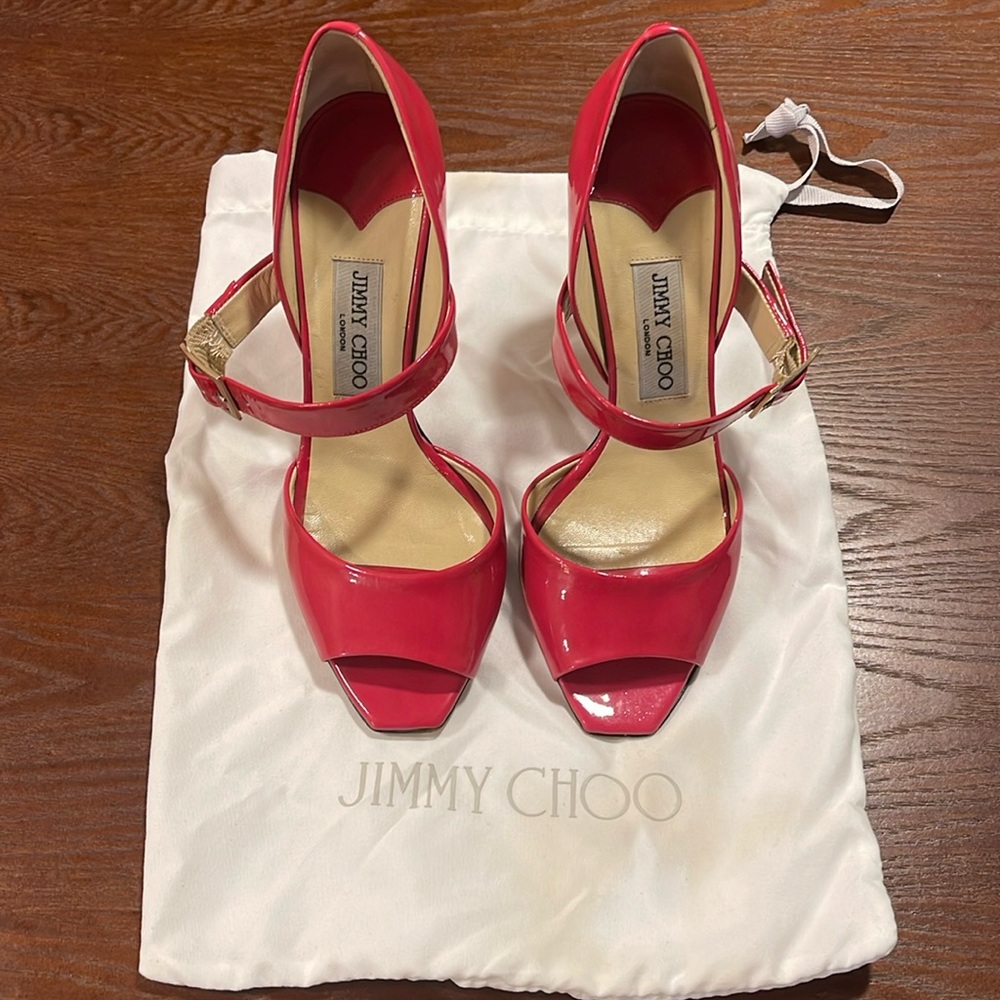 Jimmy Choo Fuchsia Patent Leather Heels
